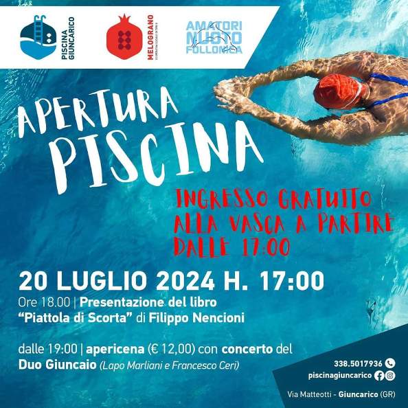 Seasonal opening of the swimming pool in Giuncarico 2024